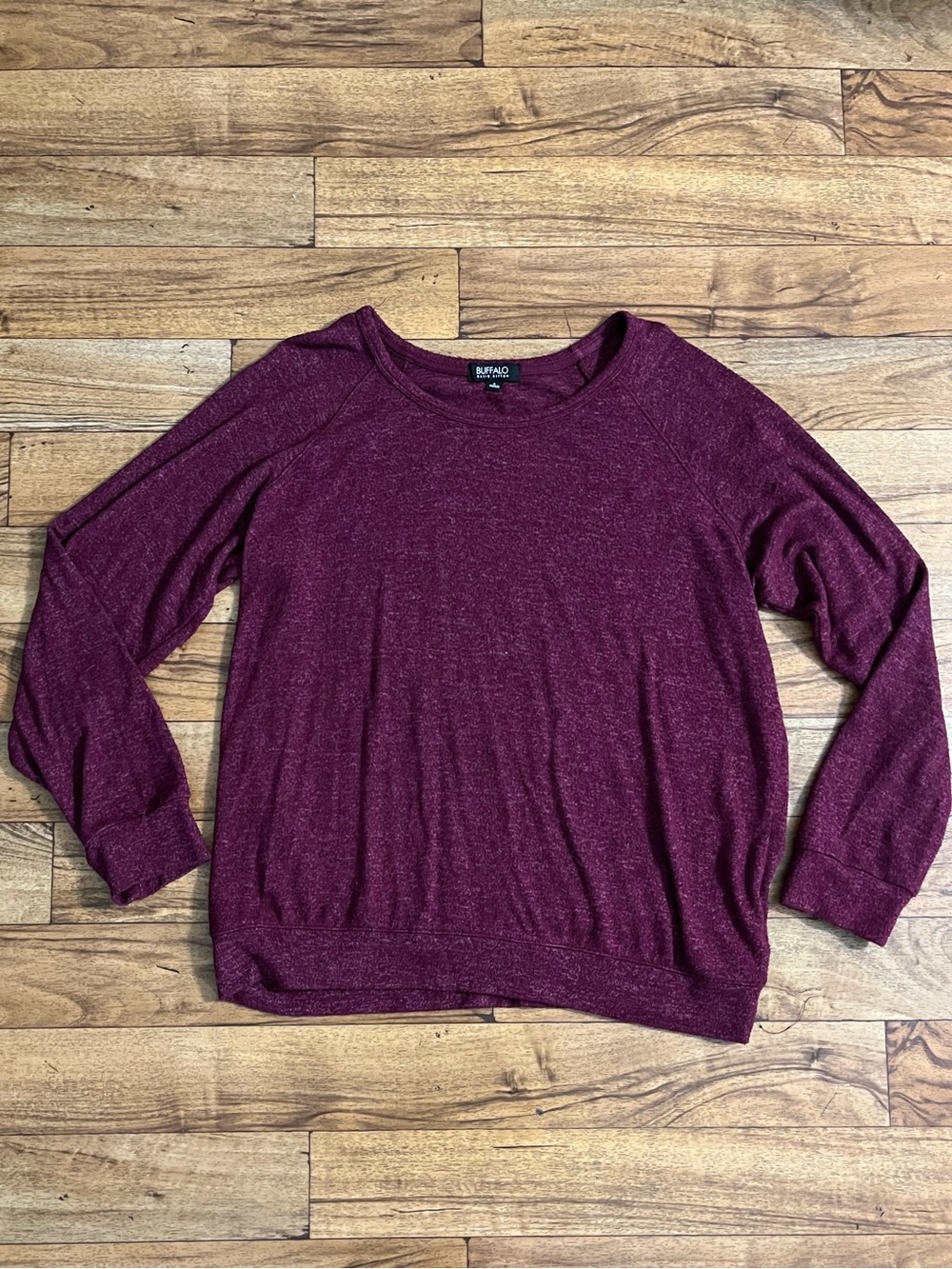 Buffalo David Bitton Burgundy Heather Lightweight Sweatshirt Size Small
